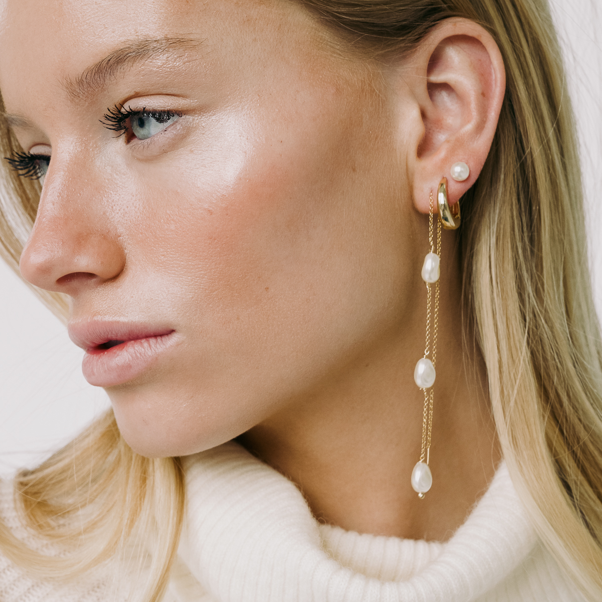Formal Pearl Earring Stack