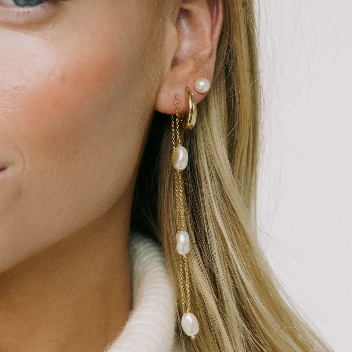 Formal Pearl Earring Stack